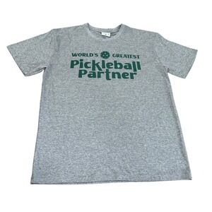 NEW Worlds Greatest Pickleball Partner Tshirt Gray Size Medium Where I'm‎ From